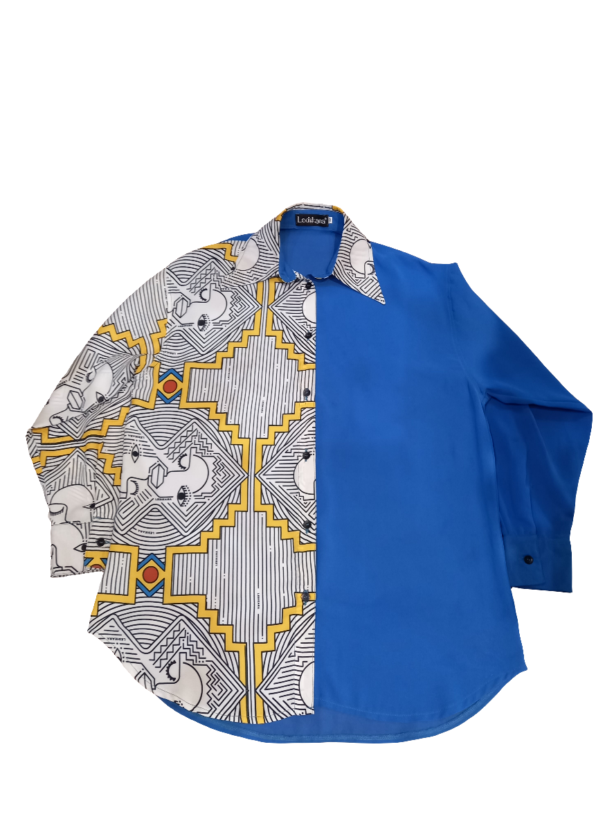 Africa Face two-tone Blouse